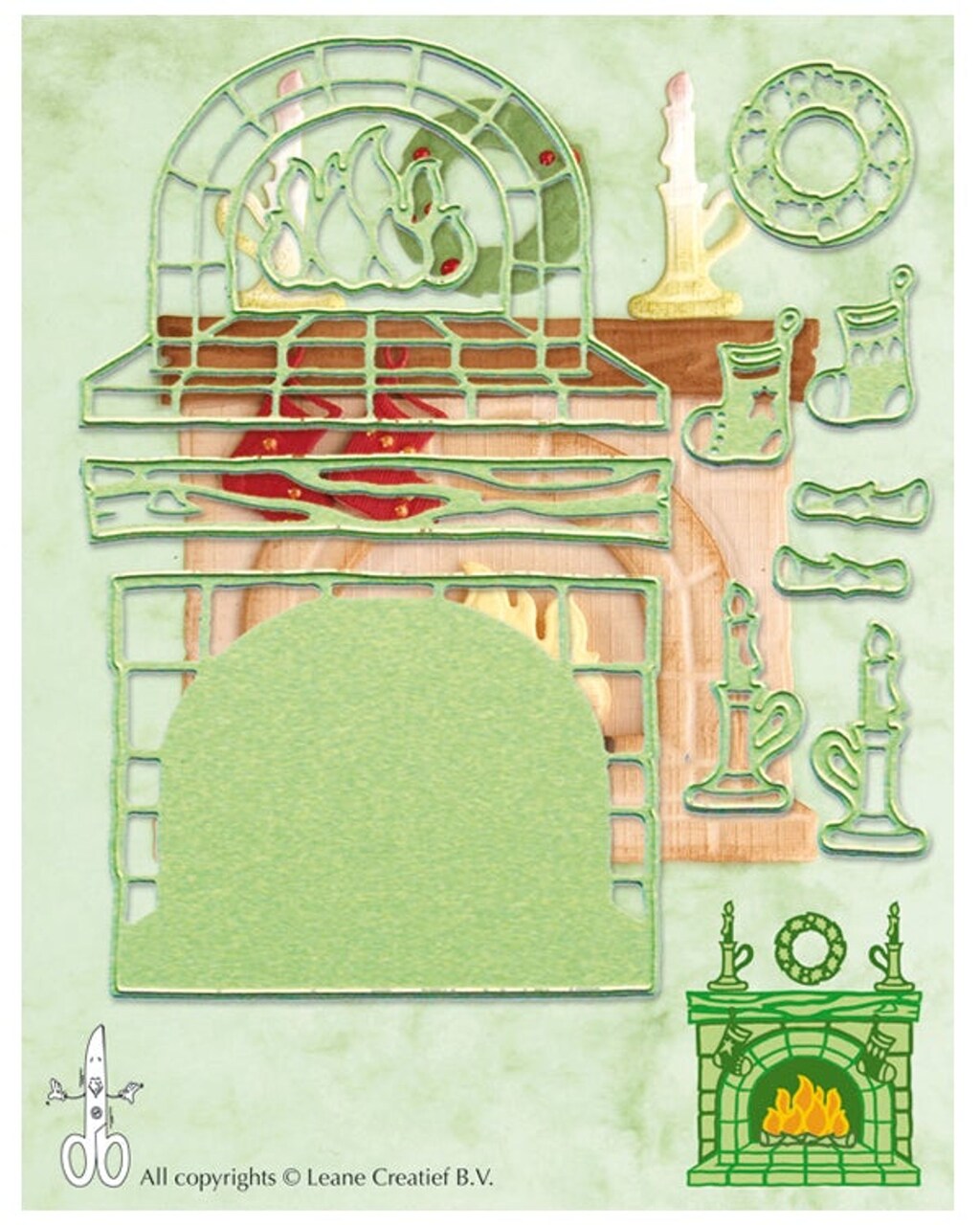 Leane Creatief Lea'bilitie Die - fireplace 3D cut and embossing die